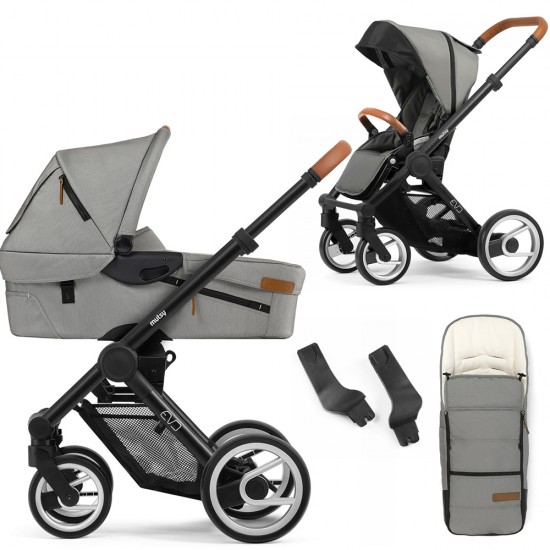 Mutsy Evo Urban Nomad 3 in 1 Pram Footmuff Adapters Light Grey